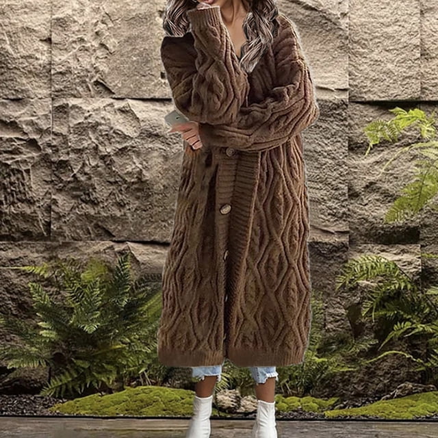 Women'S Sweaters Long Sweater Cardigan Women Plus Size Solid Color Open Front Winter Cardigan Cable Knit Oversized Cardigan Coat