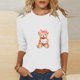 thumbnail image 5 of RKSTN Valentine's Gifts Women's 3/4 Sleeve T Shirts Top Oversized Crewneck Valentines Graphic Print Short Sleeve Shirt Womens Casual Solid Round Neck Loose Three Quarter Sleeve Shirt Spring Clothes, 5 of 7