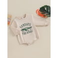 thumbnail image 3 of Suealasg Infant Baby Boys Girls Bubble Romper Clothes Long Sleeve Letter Eagle Print Bodysuit 3M 6M 12M 18M Newborn Boys Girls Fall One Piece Jumpsuit, 3 of 9