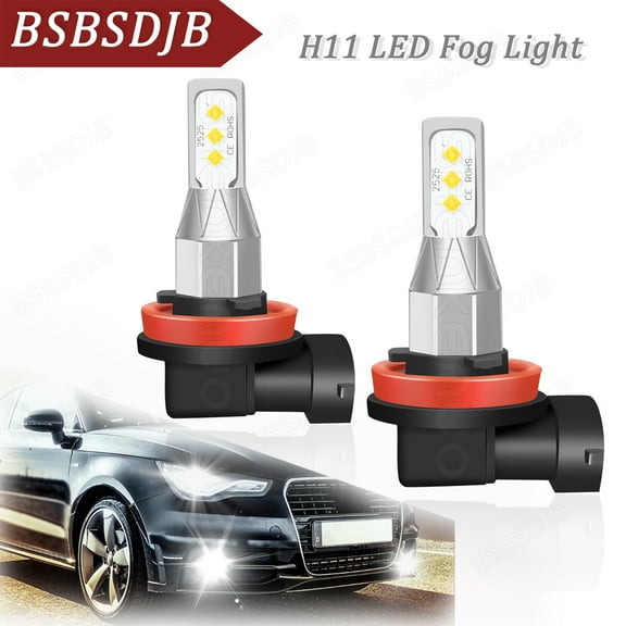 For Honda Civic 2006-2019 H11 LED Fog Light Bulbs White Super Bright White 6000K