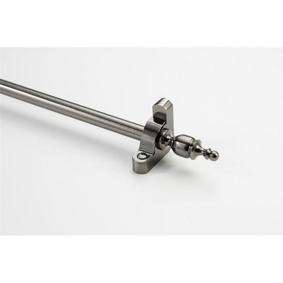 Zoroufy 01704-03756 72 in. Heritage Smooth Tubular Stair Rod Set Regular Brackets Crown Finial in Antique Pewter