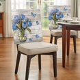 thumbnail image 4 of Spring Blue Tulip Chair Covers Set of 4 Vintage Flower Vase Leaf Butterfly Wood Grain Chair Back Covers Stretch Removable Washable Slipcovers Protector for Dining Room Kitchen Party Decor, 4 of 9