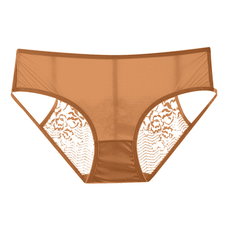 Fulorrnie Underwear for Women Seamless Thong Comfort No Show Panties Cheeky Waistband Ventilated Panty  Coffee  XL