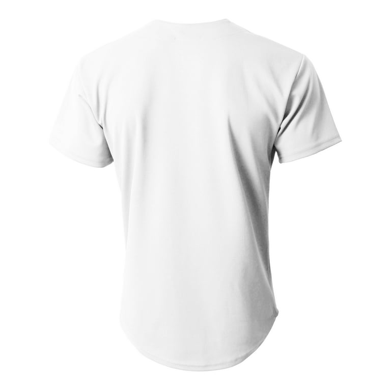 Ma Croix Mens Baseball Jersey Button Down Athletic Sport Uniform, Men's, Size: 3XL, White