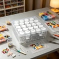 thumbnail image 4 of UYUH Small Bead Organizer Box Mini Clear Plastic Storage Containers , Ideal Craft Case for Beads, Jewelry Making, Nail Art, Diamond Painting Small Parts Craft Storage Box,6.93*6.93*2.44in, 4 of 7