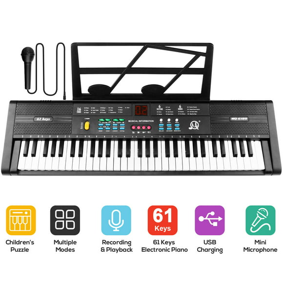 Elegant Choise Kids Piano Keyboard 61 Key Electronic with Music Stand for Children