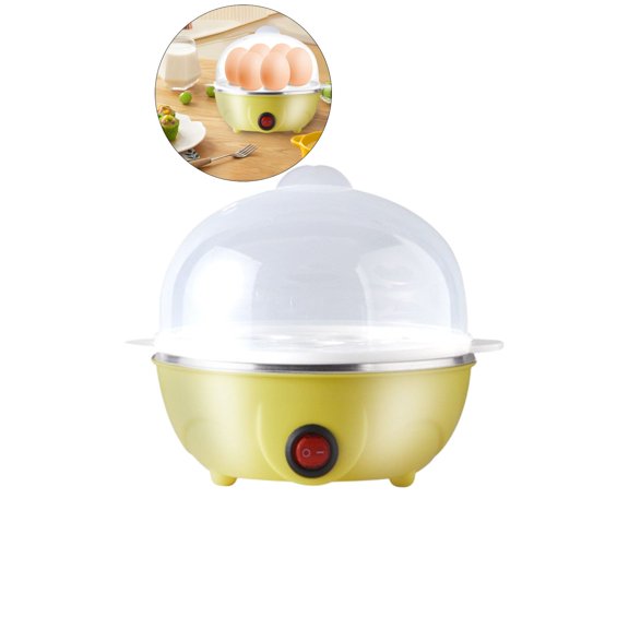 Dvruxg Mini Electric Egg Cooker - 7-Egg Capacity with Automatic Shut Off & Dry Burn Protection | Stainless Steel Basket, One-Touch Operation for Hard/Soft Boiled Eggs