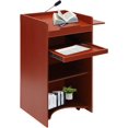 thumbnail image 4 of 23.6*45.7*15.7in Mobile Lectern Podium Stand, Hostess Stand with Wheels, Portable Mobile Standing Laptop Desk with Storage Shelf, Wooden Speaking Lectern, Home Office Classroom Pulpit, 4 of 13