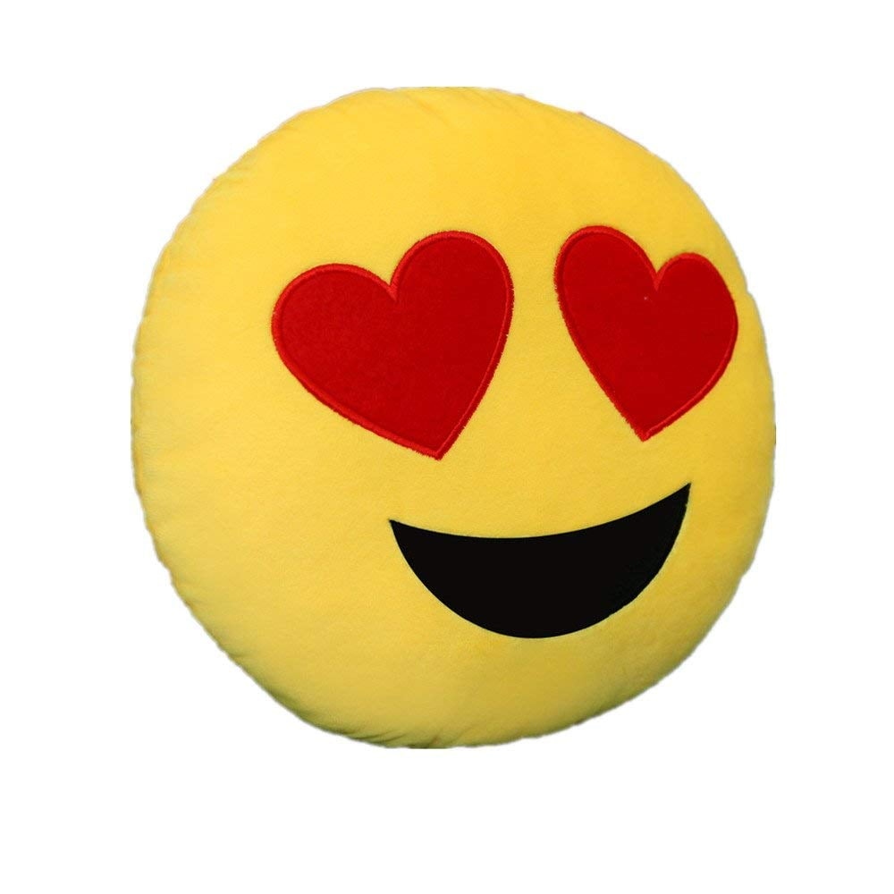 Emoji Emoticon Cushion Stuffed Plush Pillow Toy 12 Inches 1Pack (Random