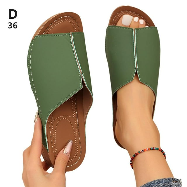 Chaussons Compensés Orthopédiques pour Femmes à Bout Ouvert Antidérapants
