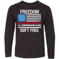 thumbnail image 3 of Inktastic Grunge American Flag Freedom Isn't Free Long Sleeve Youth T-Shirt, 3 of 5