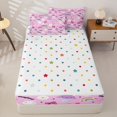 thumbnail image 4 of jejeloiu Pink Coquette Bow Zipper Twin Comforter Sets with Fitted Sheet and 2 Pillowcases Kids,Cute Cartoon Cat Zipper Bedding Set For Girls,Reversible,4-Piece, 4 of 7