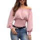 thumbnail image 1 of Sunloudy Blusa de otoño para mujer, Top corto de túnica elástica de manga larga con hombros descubiertos y lunares para damas, negro/blanco/rosa Sunloudy  S/M/L/XL/XXL, 1 of 7