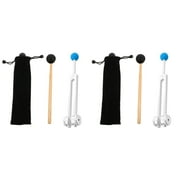 2 Count Yoga Tuning Fork Musical Instruments Healing Chakra Stress Reliever Tuner with Hammer