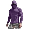 thumbnail image 2 of Yaoyar Men's UPF 50+ Sun Protection Hooded Shirt with Integrated Face Cover Long Sleeve Lightweight Rash Guard Shirts, 2 of 3