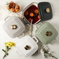 thumbnail image 3 of Smith & Clark Ironworks 4 Quart Enameled Cast Iron Square Dutch Oven Pot with Lid, Matcha Green, 3 of 21