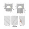 thumbnail image 5 of Grey Swag Kitchen Curtains Sets for Windows 24 Inch Length, Vintage Leather Patterned Texture Solid Modern Short Window Curtain Panels Swags Valances and Tiers 3 Piece Set for Cafe/Dining Room, 5 of 5