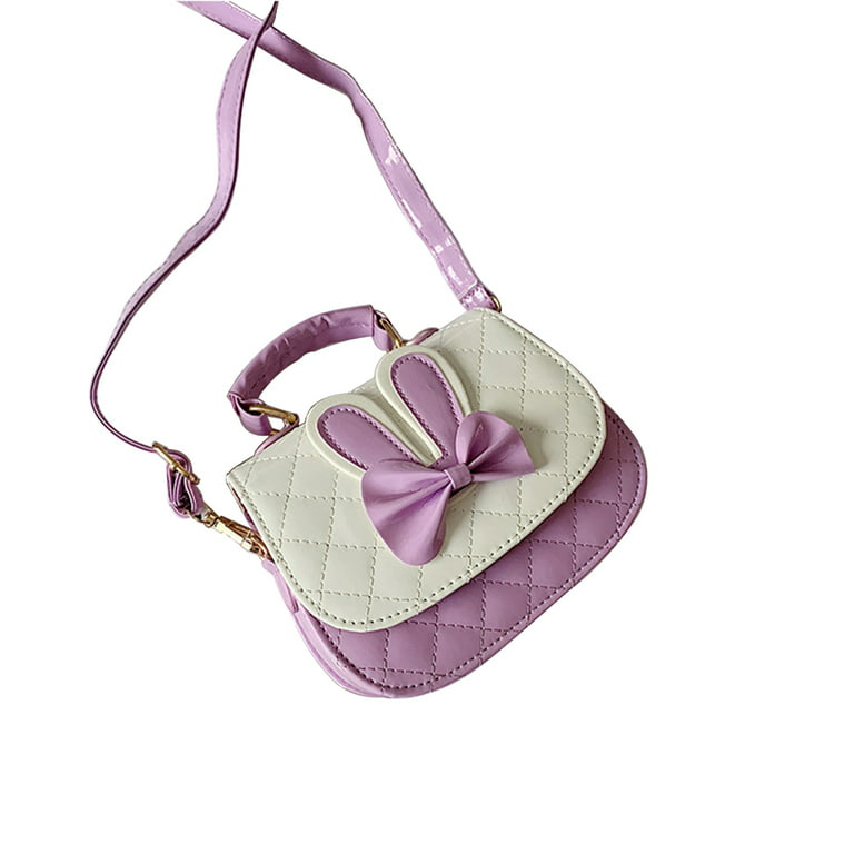 Little Girls Handbags Rabbit Mini- Shoulder Bag with Mini Flap Bag Wallet  Bag Crossbody Bag for Girls Kids Toddler Age 2-5 Years Old-Black 