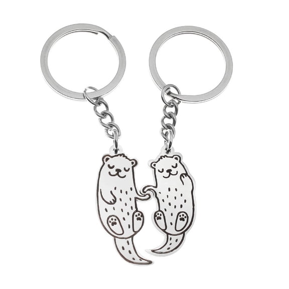 2Pieces Otters Keyring Souvenir Keychain Cuteness Key Holder Fashion Keychain Suitable for Best Friend and Lover