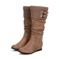 thumbnail image 5 of Wild Diva DK98 Women Suede Slouch Knee High Sweater Cuff Wedge Riding Boot, 5 of 5