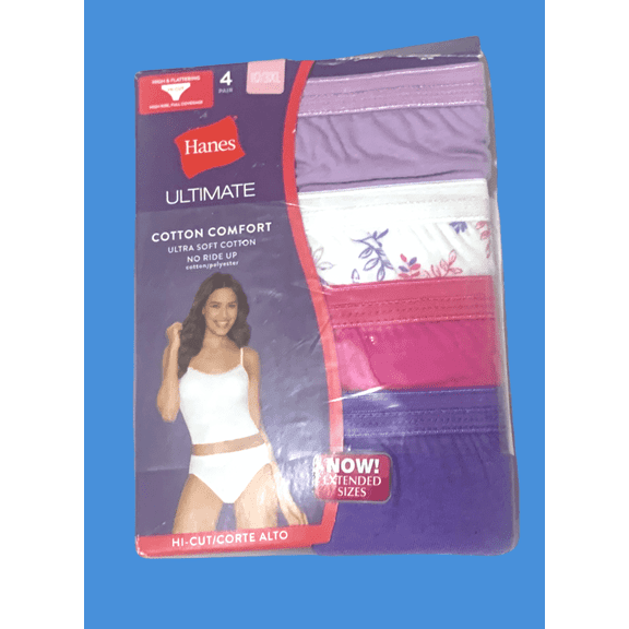 HANES Ultimate Hi-Cut 4-Pack Size 9/2XL "100% Cotton"