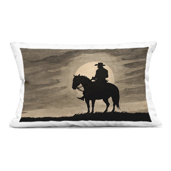Stupell Industries Sunset Cowboy with Horse Decorative Printed Throw Pillow design by Kim Allen, 14 x 7 x 20