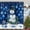 Blue, variant on Blue Christmas Snowman Shower Curtain, Cute Winter Xmas Balls Wreath Bathroom Shower Curtains, Cute Winter Snowman New Year Holiday Decor Fabric Bath Curtain with Hooks, 70X72IN