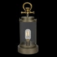 thumbnail image 4 of Alpine Corporation ILT100HH-S-GD Vintage Metal & Glass Lantern w/ Warm LED Light & Timer, LED Home Decor, Small, 15''H, Gold, 4 of 4