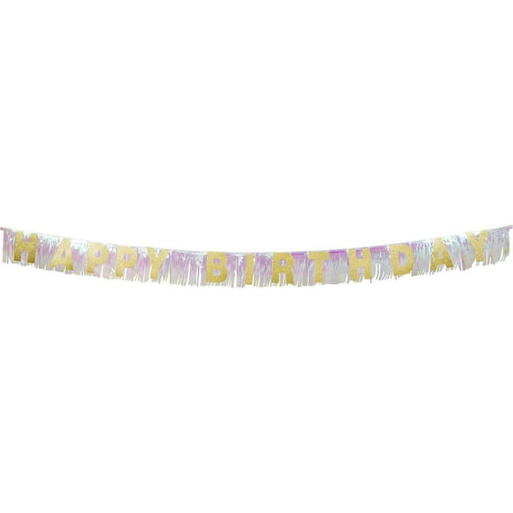 Brn Frg HBD Gold Letters, 1 birthday banner