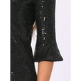 thumbnail image 5 of DARING DIVA V Neck Metallic Sparkly Glitter Blouse XS Black, 5 of 6