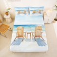thumbnail image 5 of jejeloiu Watercolor Sea Beach Full Size Sheets Kids,Coastal Ocean Style Bed Sheets For Boy,4pcs, 5 of 6