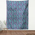 thumbnail image 4 of Tropical Upholstery Fabric by the Yard, Monstera Leaves Hibiscus Blossoms Ethnic Rainforest Botany Flowers, Decorative Fabric for DIY and Home Accents, Dark Magenta and Turquoise by Ambesonne, 4 of 5