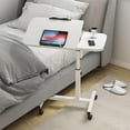 thumbnail image 2 of EastVita Movable Overbed Table with Wheels, 23.6-37.4in Adjustable Height Overbed Table, Rolling Tray Table, Medical Bedside Desk with 0-90 Degrees Tilting Surface for Home, 2 of 8