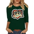 thumbnail image 3 of Lumosvexa Summer Womens Casual T-Shirt for Women Plain Short Sleeved Shirt Tops Crew Neck T-Shirt Green Size 3XL, 3 of 5