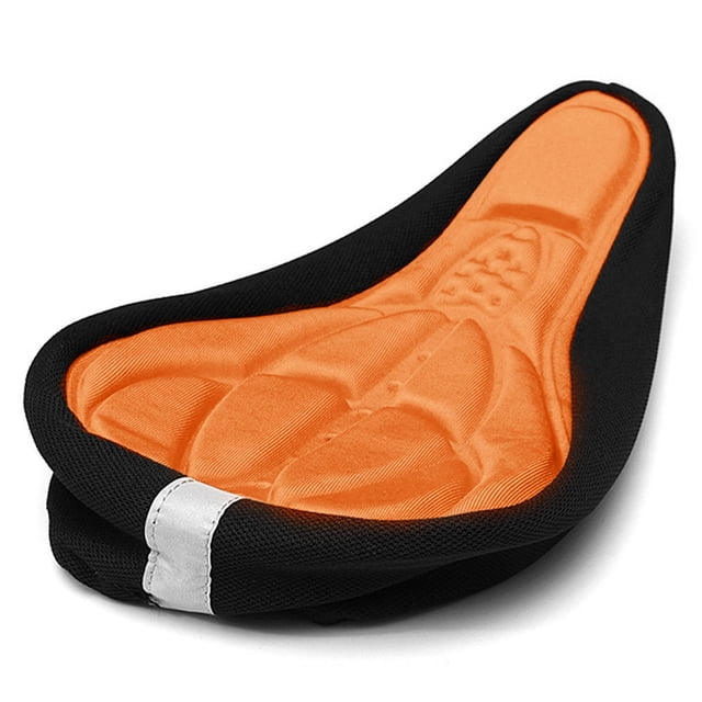 Cojín para asiento de bicicleta de montaña, piñón fijo, cojín grande grueso para bicicleta, cojín de algodón, almohadilla de absorción, accesorios para bicicleta, naranja Yuarrent VI001673-04