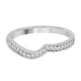 thumbnail image 2 of AoneJewelry 0.20 Carat Diamond Curved Wedding Band In 10K Solid White Gold, 2 of 5