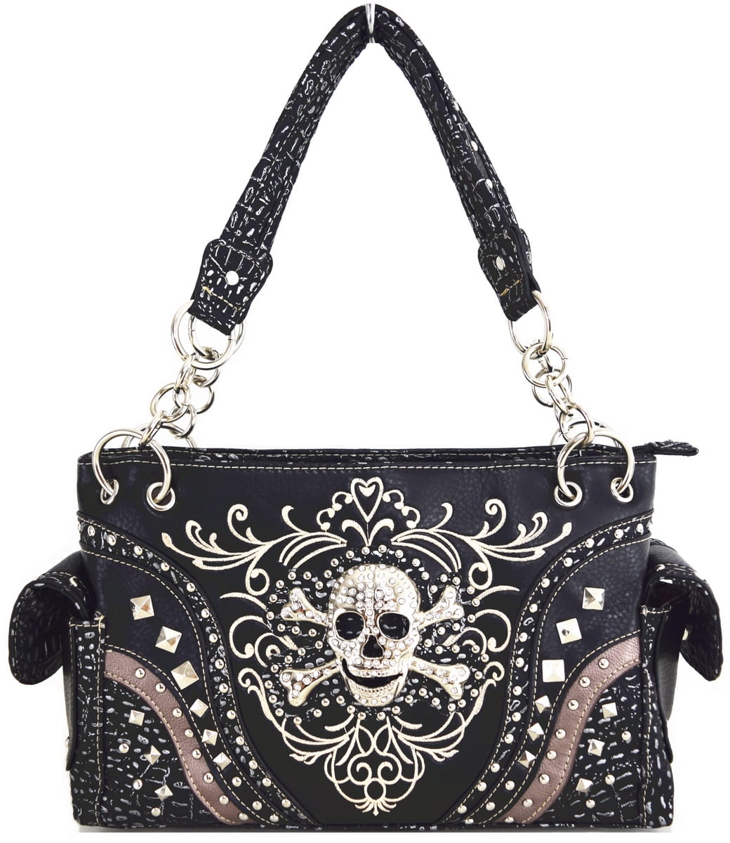 black skull purse