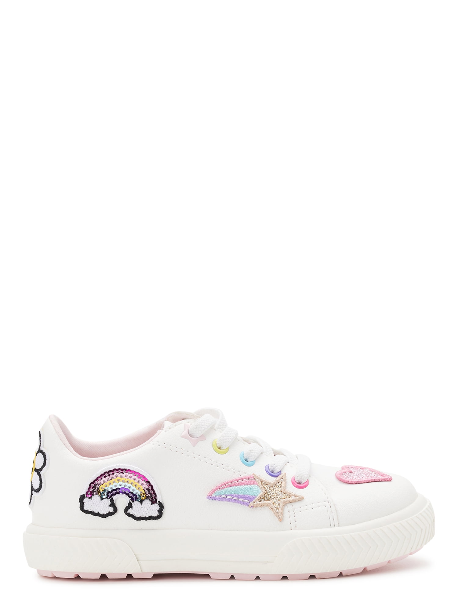 Wonder Nation Toddler Girls Low Court Sneakers with Patches