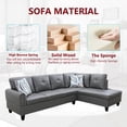 thumbnail image 3 of PonLiving Sectional Sofa Set for Living Room Furniture Set，Faux Leather L-Shape Sectional Sofa, 3 of 11