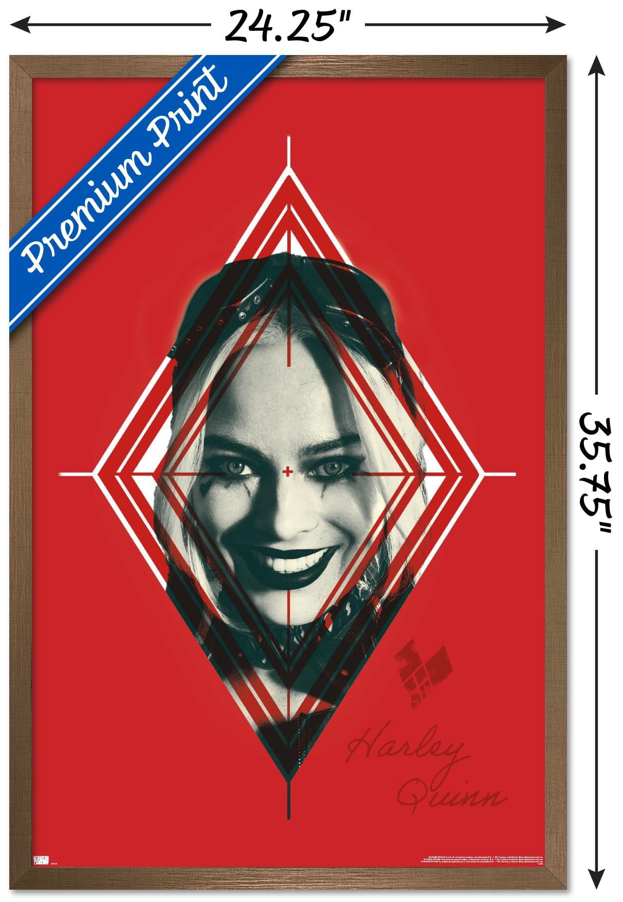 DC Comics Movie The Suicide Squad - Harley Quinn Target Wall Poster, 22.375" x 34", Framed