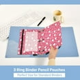 thumbnail image 5 of 2 Pack Pencil Pouch for 3 Ring Binder Smooth Zipper Folders with Pockets Clear Window Pencil Case Red Doodled Hearts, 5 of 6