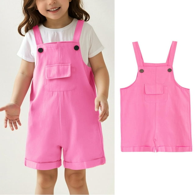 WENXIAOO Combinaison Sans Manches pour Filles, Rentrée des Classes, Rose, avec Poches, pour Activités Extérieures, 8-9 Ans