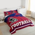 thumbnail image 3 of jejeloiu Boys Ball Game Queen Comforter Set,Red Rugby Helmet Bedding Comforter Set For Football Gamer Reversible 3 Pieces, 3 of 8