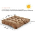 thumbnail image 2 of Floor Pillow Square Tufted Thicken, Solid Square Cushion 22" x 22" Meditation Seat Cushion Khaki 2 Pcs, 2 of 10