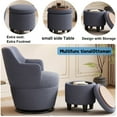 thumbnail image 5 of 360°Swivel Accent Chair with Ottoman, Lounge Sofa with Nail Trim, Living Room Chairs, Bedroom Chair, Vanity Chair, 5 of 6