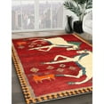 thumbnail image 2 of Ahgly Company Indoor Round Traditional Orange Brown Animal Area Rugs, 3' Round, 2 of 6