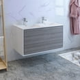 thumbnail image 2 of Fresca Catania 48" Glossy Ash Gray Wall Hung Modern Bathroom Cabinet with Integrated Double Sink, 2 of 8