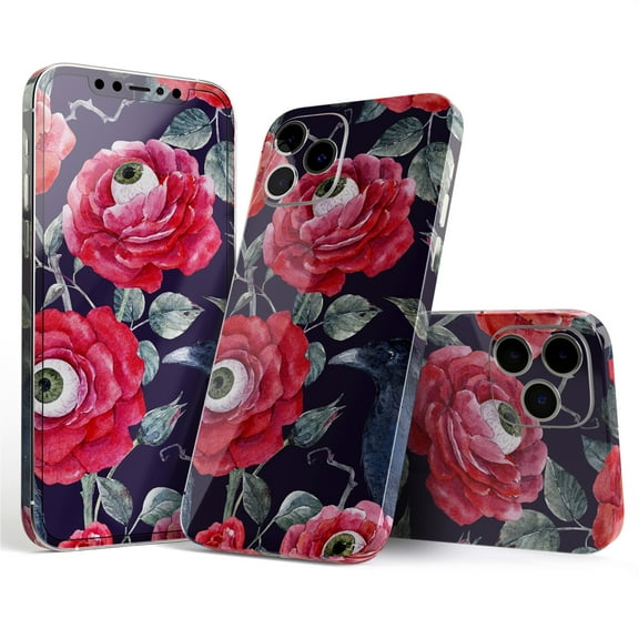 DesignSkinz Abstract Roses with Eyes Full-Body Skin Decal Wrap Cover for iPhone 16