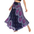 thumbnail image 2 of SWSMCLT Women's Long Coverup Skirt Hippie Gypsy Convertible Travel Boho Cover Up Dress High Waisted Summer Beach Elastic Waist Casual Fashion Navy Small-X-Large, 2 of 5