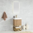 thumbnail image 3 of Vinnova Alistair 18" White Stone Top Single Vanity in Oak with Mirror, 3 of 16